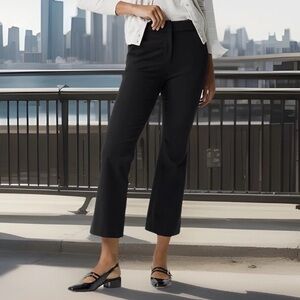 J Crew 4 Black Kelsey Pant Cropped Ankle Flare Pants Stretch Classic Capsule